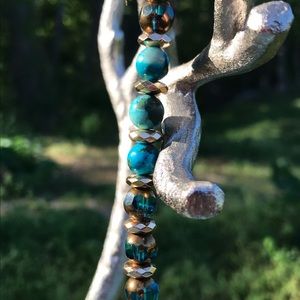 Blue Jasper Rose Keychain